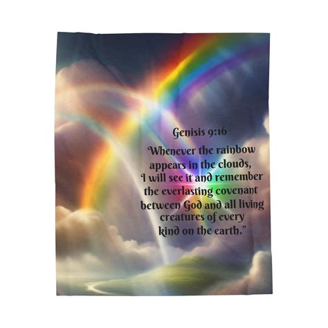 Genisis 9 16 God S Promise Velveteen Plush Blanket Etsy Canada In