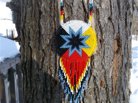 Morningstar Necklace Medicine Wheel Necklace Native American Beadwork By Deancouchie On