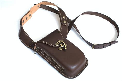 Leather Holster bag shoulder Handmade