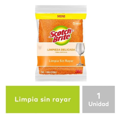 Fibra Esponja Scotch Brite 3M Cocina Cero Rayas 1 Pza Walmart