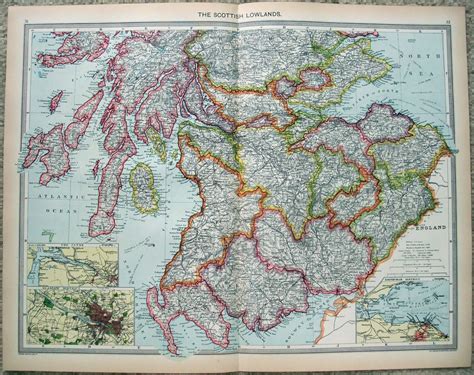 Scottish Lowlands Original Map by George Philip & Sons | Etsy