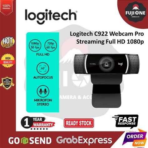 Jual Logitech C922 Pro Stream Webcam Full Hd 1080p Dengan Autofocus Noise Cancelling Audio