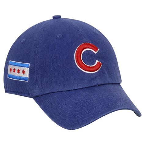 Mens Chicago Cubs 47 Royal Side Flag Clean Up Adjustable Hat