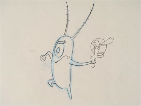 Original Drawing Animation Cel SpongeBob Art Look Angry