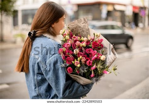 Rear View Handsome Brunette Woman Beautiful Stock Photo 2242890503 Shutterstock