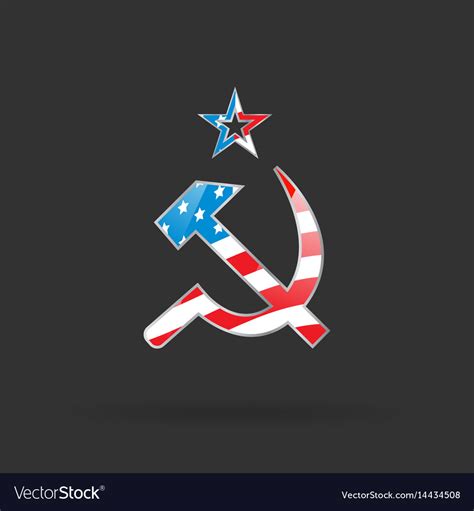 Hammer and sickle with usa flag Royalty Free Vector Image