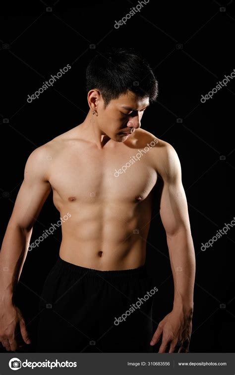 Athletic Muscular Bodybuilder Man With Naked Torso Six Pack Abs Stock Photo Psisaa