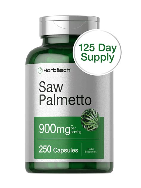 Horbaach Saw Palmetto Berry Pure Supplement 900mg 250 Capsules