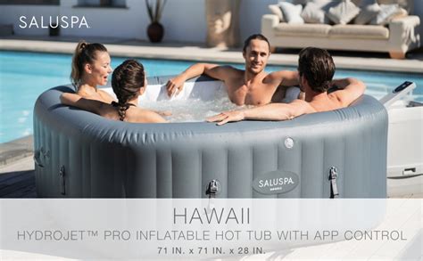 Saluspa Hawaii Hydrojet Pro Inflatable Hot Tub With App Control Person