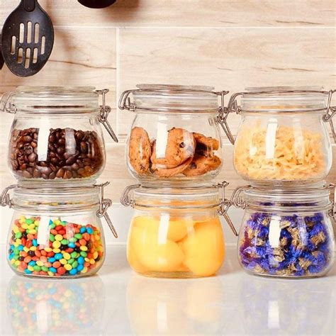 Buy Airtight Glass Canister Set Of With Lids Oz Food Storage Jar