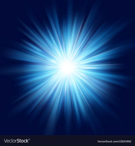 Deep Blue Glow Star Burst Flare Explosion Vector Image