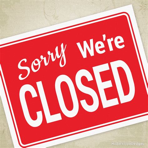 Printable Closed Sign