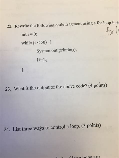 Solved Rewrite The Following Code Fragment Using A For Loop Chegg