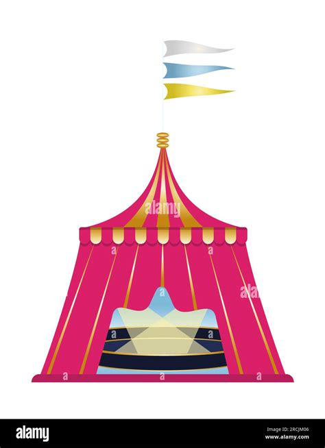 Circus Tent Design Element Red And Golden Striped Circus Tent With