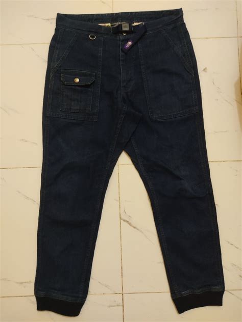 north face purple lable denim pants mens mens fashion bottoms jeans  carousell
