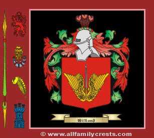 Williams family crest and meaning of the coat of arms for the surname ...