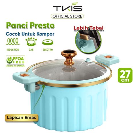 Jual TKIS Panci Presto Baby Blue With Gold Diameter 27cm 7 Liter Tutup