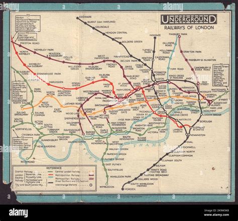 London Underground Tube Map Plan Diagram Stingemore 1928 Old Vintage