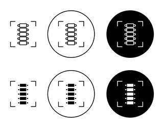 Body Spine Scan Icon Set Medical Backbone X Ray Vector Image