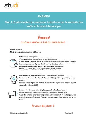 Solved Je Veux Faire Un Cours Sur Le Contrle Budgtaire Avec La Masse