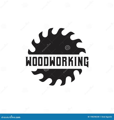 Circular Saw Logo Design For Woodworking Company Stock Vector