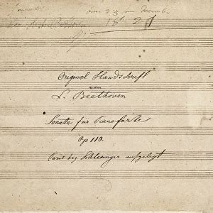 Beethoven Manuscript Manuscript Page From Ludwig Van