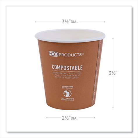 Eco Products World Art Renewable And Compostable Hot Cups Oz Gray Pack Packs