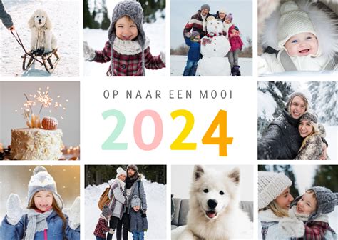 Fotokaart Fotocollage Nieuwjaar Met Vrolijk Kaartje Go