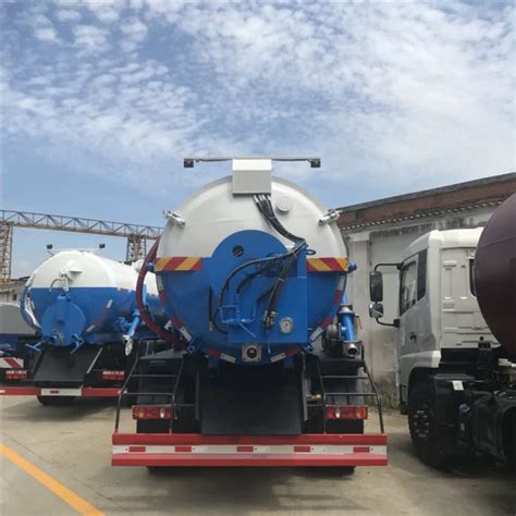 10m3 Suction Tank And 2m3 Water Tank High Pressure Vacuum Sewage Tanker