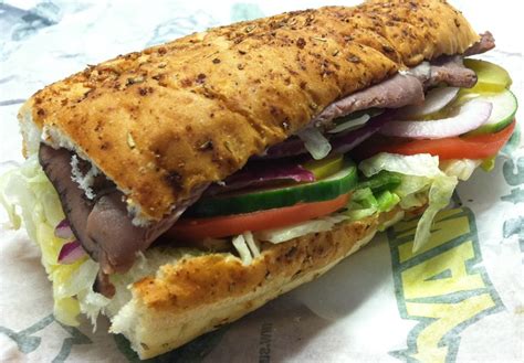 The Subway Roast Beef Sandwich: Ingredients, Price Calories and ...