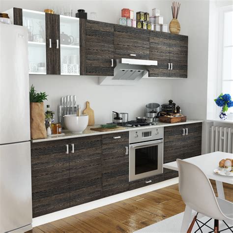 Wood Wenge Look Kitchen Cabinet Unit Pcs Lovdock