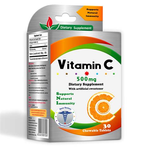 Vitamin C Chewable 30 Tablet JAR – Boston Pharmaceutical Industries