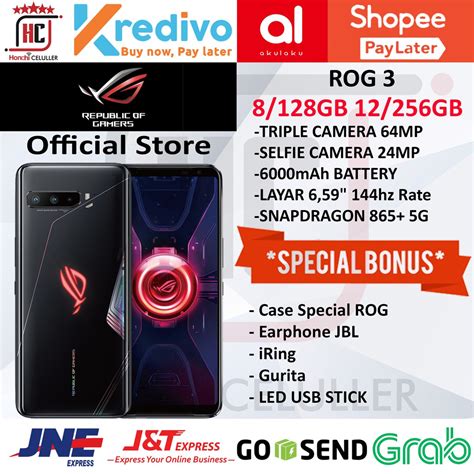 Jual Asus Rog 3 8 128gb 12 256gb Garansi Resmi Gaming Phone Shopee