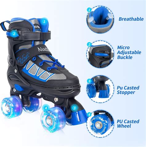 Nattork Patines De Ruedas Para Ni Os Y Ni As Tama Os Ajustables Con