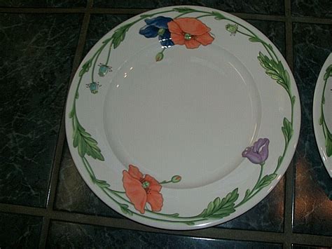 VILLEROY And BOCH 2x AMAPOLA Poppy 12 5 8 Round Platter CHOP PLATE W