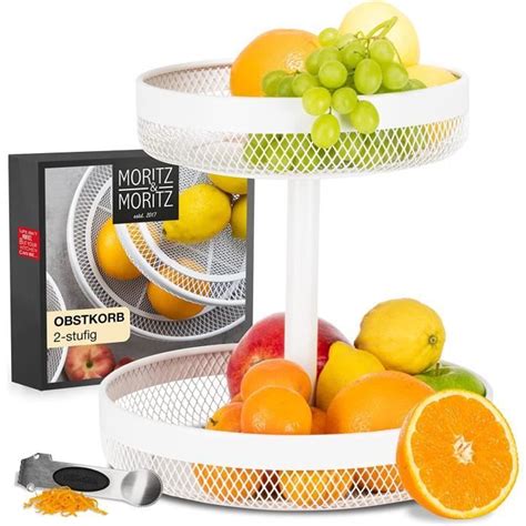 Moritz Moritz Pr Sentoir Fruits Blanc M Tal Plat Fruits Moderne