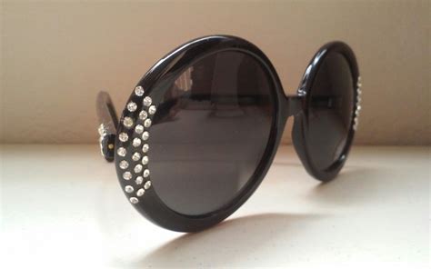 Bling Bling Rhinestone Big Round Sunglasses From The 90s True Vintage On Storenvy