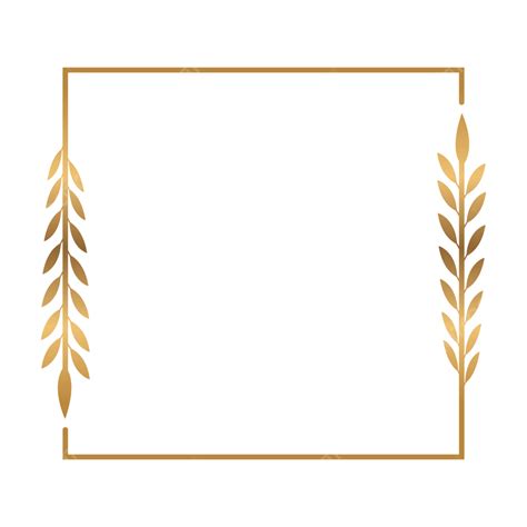 Golden Frame Border With Luxury Leaves Ornament Design Golden Leaves