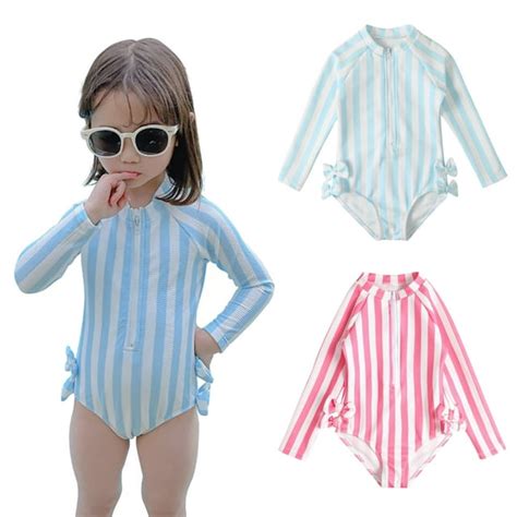 Urmagic Girls Long Sleeve Rash Guard One Piece Swimsuit Kids Upf 50