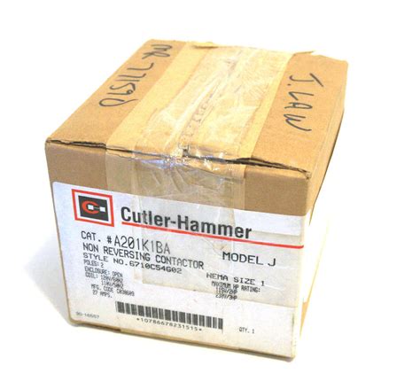 NEW CUTLER HAMMER A201K1BA NON REVERSING CONTACTOR SER J SB