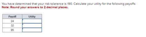 Solved You have determined that your risk tolerance is 190 . | Chegg.com 