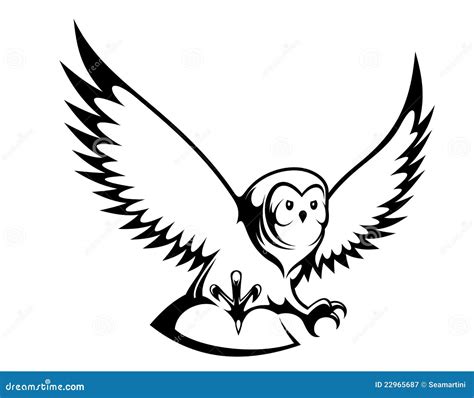 Flying Owl Stock Vector Illustration Of Standing Vector