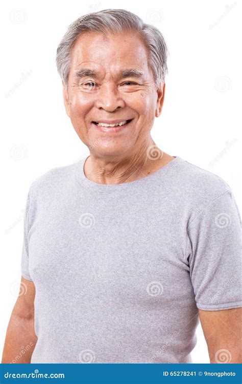 Portrait Of Happy, Smiling, Positive Senior Asian Man Stock Image ...