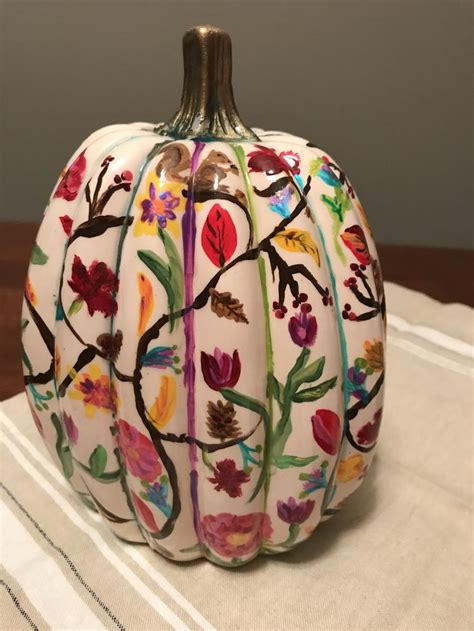 Ceramic White Pumpkin White Pumpkins Hand Painted Ceramics