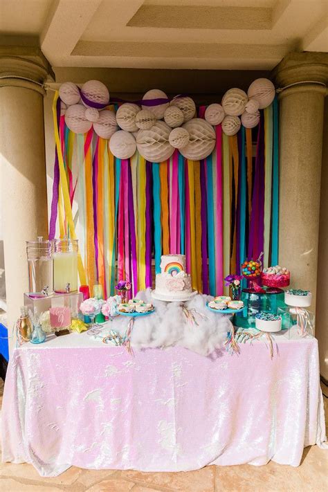 Kara S Party Ideas Cloud Nine Rainbow 9th Birthday Party Kara S Party Ideas