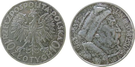 Polen 10 Zlotych 1933 Ag Jan III Sobieski Vz MA Shops