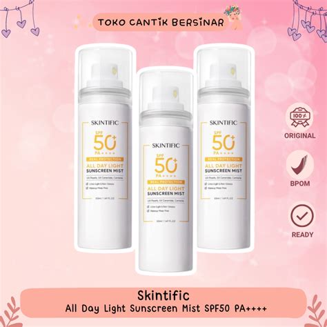 Jual Skintific All Day Light Sunscreen Mist Spf Pa Sunscreen