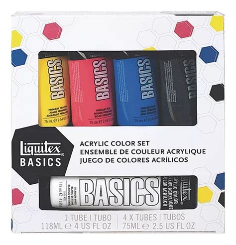 Conjunto De Tinta Acr Lica Liquitex Basics Cores B Sicas Branco