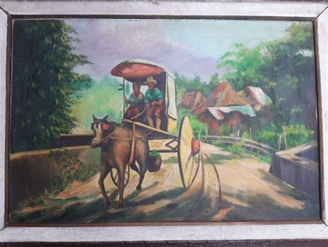 ( Review all picture )1971 Old Painting Kalesa Large, Hobbies & Toys ...