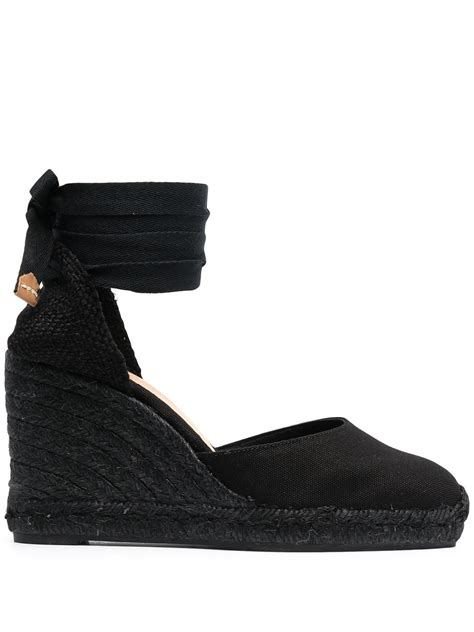 Castañer Tonal Wedge Heeled Espadrille With Ankle Ties Farfetch